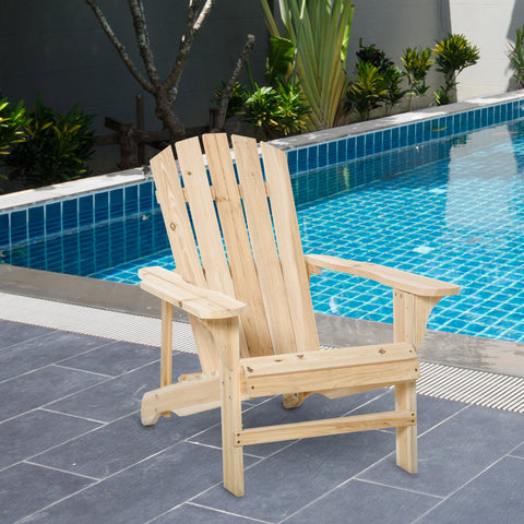 Rootz Adirondack Garden Chair - Outdoor Chair - Retro Style Seating - Solid Fir Wood - 78l x 89b x 88h cm