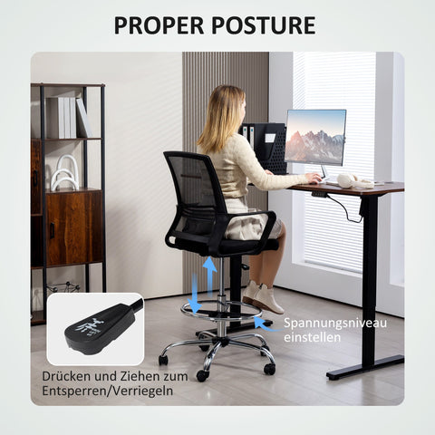 Rootz Office Chair - Swivel Chair - Rotatable Desk Chair - Adjustable & Rollable - 58cm x 58cm x 103-123cm