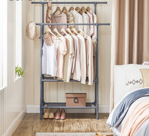 Rootz Coat Stand - Garment Rack - Easy Assembly - Metal Frame - White - 114cm x 45cm x 171cm - 3kg - 70kg Load Capacity