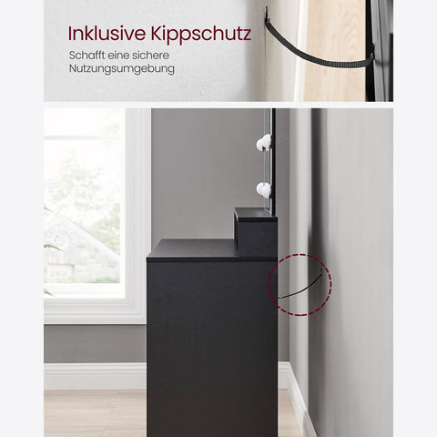 Rootz Vanity Makeup Table - Dressing Table - Cosmetic Organizer - LED Lighted Mirror - 120cm x 50cm x 75cm