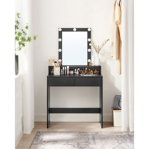 Rootz Vanity Makeup Table - Dressing Table - Cosmetic Organizer - LED Lighted Mirror - 120cm x 50cm x 75cm