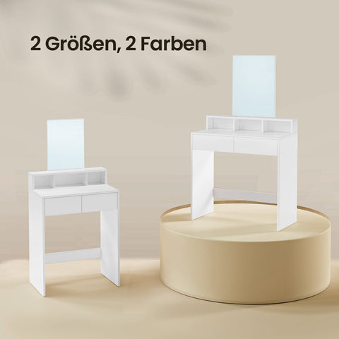 Rootz Dressing Table with Mirror - Hairdressing Table - Vanity Desk - Spacious Storage - 40 x 60 x 127 cm