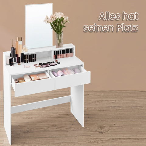 Rootz Dressing Table - Hairdressing Table - Makeup Vanity - Stylish Storage - 80cm x 40cm x 140cm