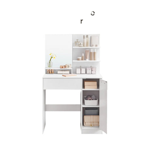 Rootz Dressing Table Set - Vanity Table - Beauty Desk - Ample Storage - 80cm x 40cm x 132cm