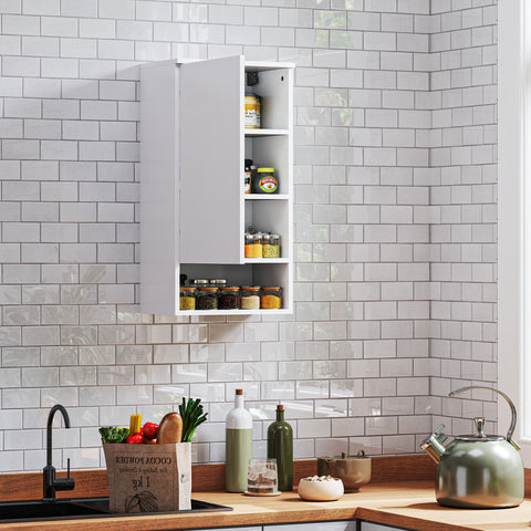 Rootz Wall-Mounted Bathroom Cabinet - Wall Cabinet - Adjustable Shelves - Maximize Storage - 40cm x 27cm x 77cm