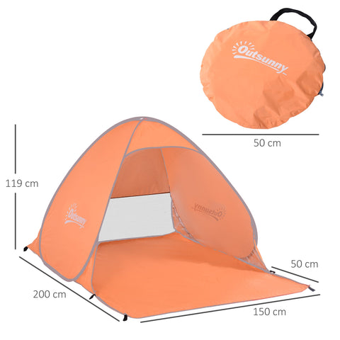Rootz Beach Tent Pop-Up - Automatic UV Shelter - Sunshade - UV Protection - 200cm x 150cm x 119cm