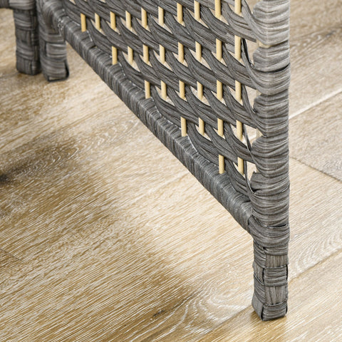 Rootz 4 Panel Room Divider - Interior Paravent - Foldable Privacy Screen - Durable Pine Frame - 180cm x 1.7cm x 180cm