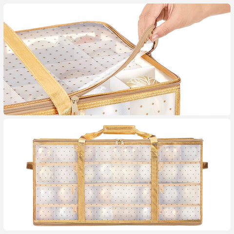 Rootz Semi-Transparent Gold Storage Box - Organizer Bin - PP Plastic - Lightweight - Spacious - Easy Assembly - 67cm x 34cm x 34cm