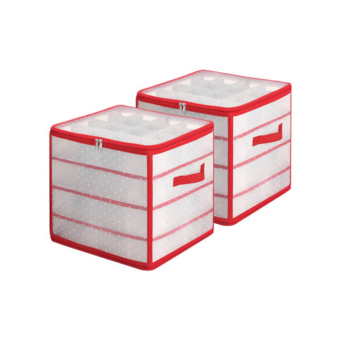 Rootz Storage Box Set - Organizer Bins - Container - Semi-transparent Red - PP Plastic - Cardboard - Lightweight - Durable - Versatile - 34.5cm x 34.5cm x 34cm