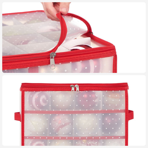 Rootz Storage Box Set - Organizer Bins - Container - Semi-transparent Red - PP Plastic - Cardboard - Lightweight - Durable - Versatile - 34.5cm x 34.5cm x 34cm