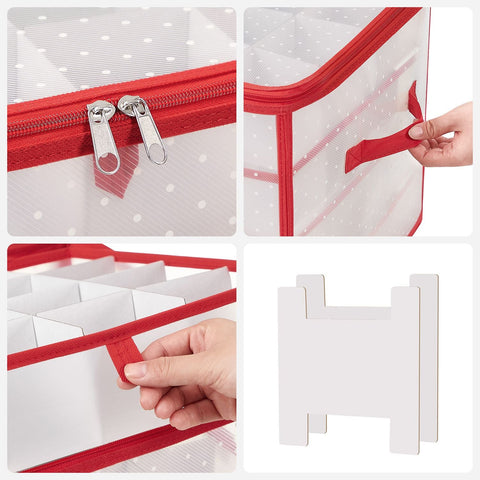 Rootz Storage Box Set - Organizer Bins - Container - Semi-transparent Red - PP Plastic - Cardboard - Lightweight - Durable - Versatile - 34.5cm x 34.5cm x 34cm