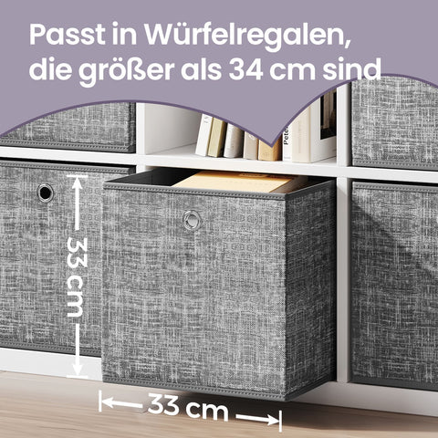 Rootz 6 Piece Storage Box Set - Order Boxes - Organizer Box - Space-Saving - 33cm x 33cm x 33cm