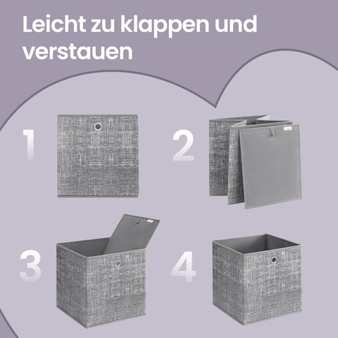 Rootz 6 Piece Storage Box Set - Order Boxes - Organizer Box - Space-Saving - 33cm x 33cm x 33cm