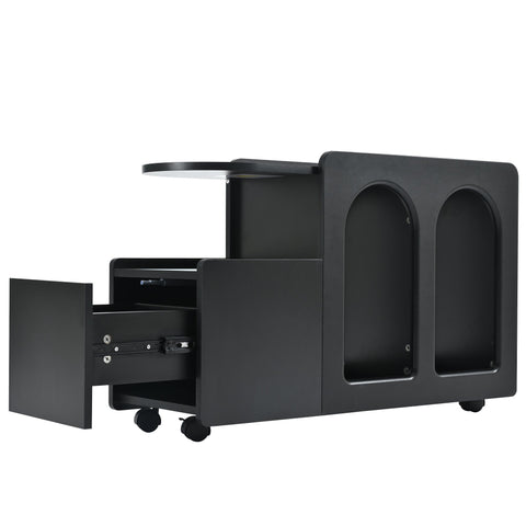 Rootz Multifunctional Side Cabinet - Storage Trolley - Rolling Cart - Flexible Wheels - 82cm x 30cm x 53cm