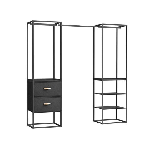 Rootz Wardrobe Storage Organizer - Closet Organizer - Large Capacity - Steel & MDF - 40cm x (150-180cm) x 180cm