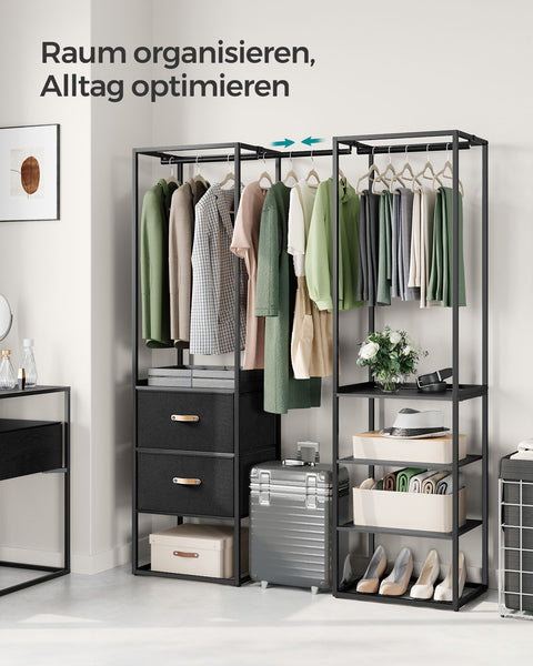 Rootz Wardrobe Storage Organizer - Closet Organizer - Large Capacity - Steel & MDF - 40cm x (150-180cm) x 180cm