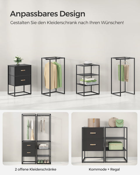 Rootz Wardrobe Storage Organizer - Closet Organizer - Large Capacity - Steel & MDF - 40cm x (150-180cm) x 180cm