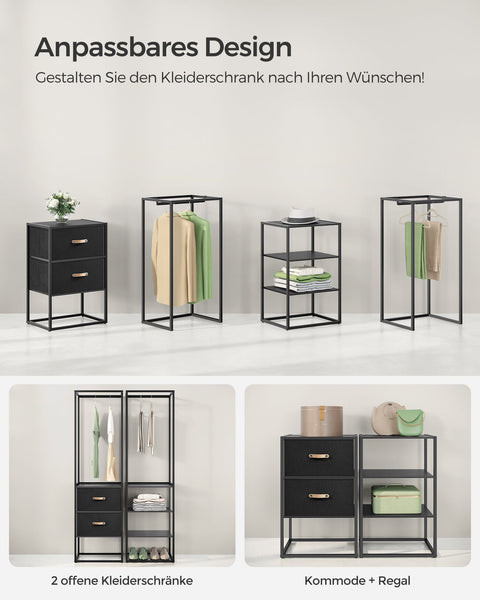 Rootz Wardrobe Storage Organizer - Closet Organizer - Large Capacity - Steel & MDF - 40cm x (150-180cm) x 180cm