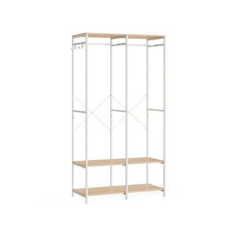 Rootz Clothes Rack Organizer - Garment Rack - Wardrobe Stand - Steel Chipboard - Heavy Duty - Natural Beige - 40cm x 94.5cm x 180cm