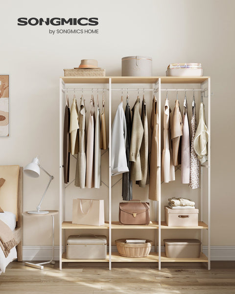 Rootz Clothes Rack Organizer - Garment Stand - Wardrobe Storage - Steel Chipboard - 40cm x 141cm x 180cm