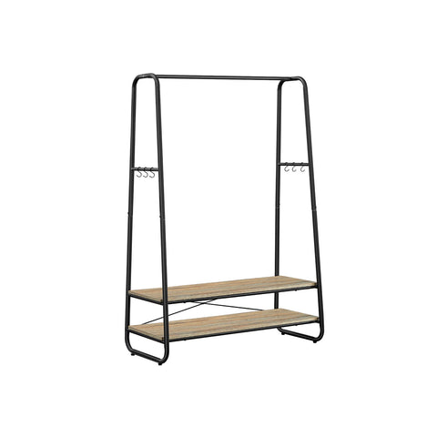 Rootz Clothing Rack - Garment Organizer - Wardrobe Stand - Chipboard & Steel - 45cm x 100cm x 160cm - Turquoise Brown/Matte Black