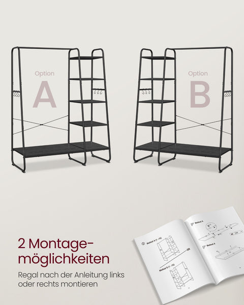 Rootz Clothing Rack - Garment Stand - Coat Hanger - Space-Saving Storage - 45cm x 120cm x 160cm