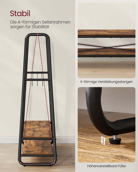 Rootz Clothing Staircase - Garment Organizer - Wardrobe Rack - Space-Saving - 45cm x 138cm x 160cm