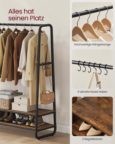 Rootz Clothing Staircase - Garment Organizer - Wardrobe Rack - Space-Saving - 45cm x 138cm x 160cm