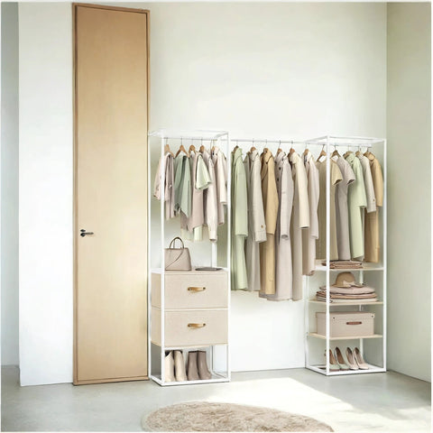 Rootz Open Wardrobe - Freestanding Closet - Portable Clothes Organizer - Spacious Storage - 40 x (150-180) x 180 cm