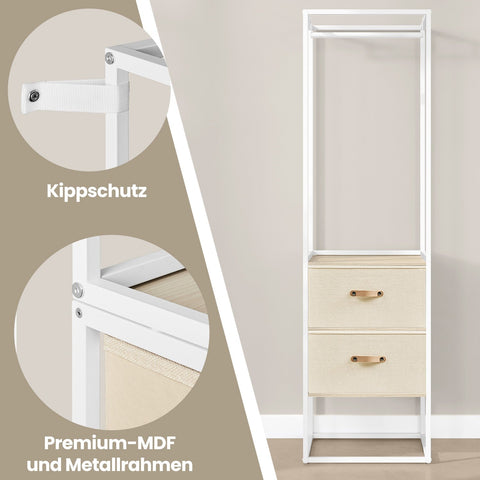 Rootz Open Wardrobe - Freestanding Closet - Portable Clothes Organizer - Spacious Storage - 40 x (150-180) x 180 cm