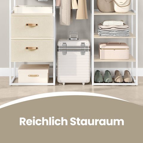 Rootz Open Wardrobe - Freestanding Closet - Portable Clothes Organizer - Spacious Storage - 40 x (150-180) x 180 cm