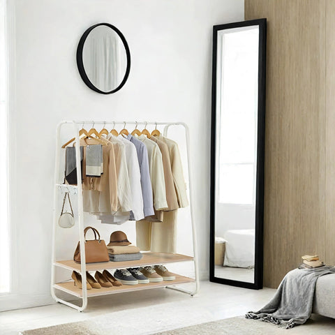 Rootz Clothes Rack - Garment Rail - Wardrobe Organizer - Durable & Spacious - 45x100x160 cm