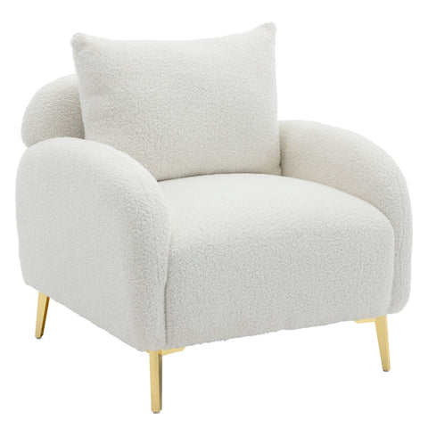 Rootz Teddy Velvet Living Room Chair - Elegant Seating - Comfortable Chair - Ergonomic Support - 75.5cm x 75.0cm x 81.0cm