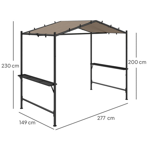 Rootz Grill Tent Gazebo - Pavilion Shelter - Weather-Resistant Roof - Protective Design - 277 x 149 x 230 cm