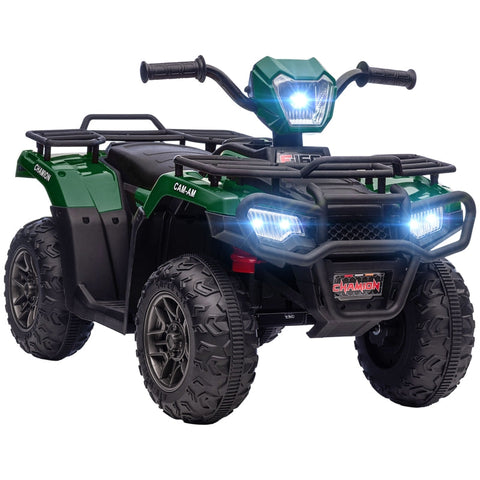 Rootz Children's Electric Quad - Kids Ride-On ATV - Battery-Powered Quad - Realistic Driving Experience - Enhanced Safety - Entertainment on the Go - 88cm x 45cm x 50cm - Black+Green