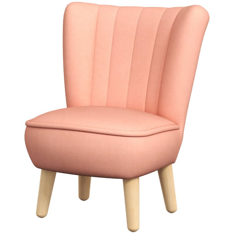 Rootz Kids Armchair - Pink Velvet - Wood Frame - Easy Clean - Portable - 44cm x 45cm x 56.5cm - Ideal for Ages 3-7 - Assembly Required