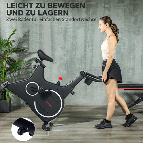 Rootz Home Bike Fitness Bike - Exercise Bike - Ergometer - Comfortable Seat - Compact Design - 97cm x 52cm x 113cm