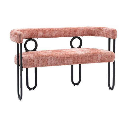 Rootz Double Sofa Modern Design - Chenille Seating - Pink Couch - High-Density Foam Comfort - 118L x 53W x 71H cm