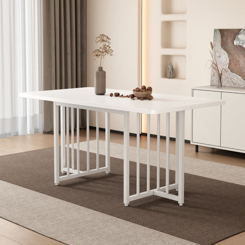 Rootz Modern Dining Table - Minimalist Desk - Simple Workstation - Durable Design - 158cm x 76cm x 75cm