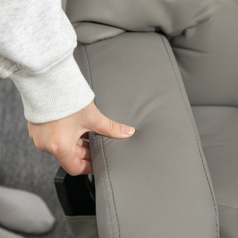 Rootz Relax Massage Armchair - TV Recliner - Easy Chair - 10 Vibration Modes - 76cm x 80cm x 102cm - Grey Synthetic Leather