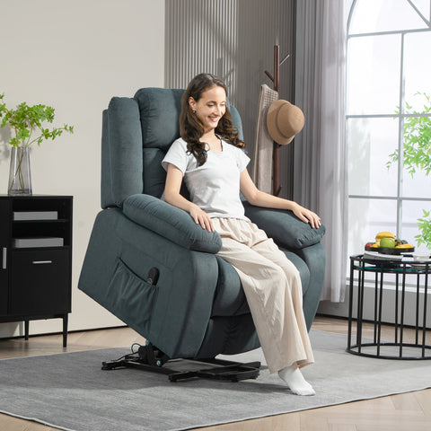 Rootz Riser Chair - Recliner Chair - Soft Cover - Remote Control - Ultimate Comfort - 92W x 94D x 105H cm -Grey
