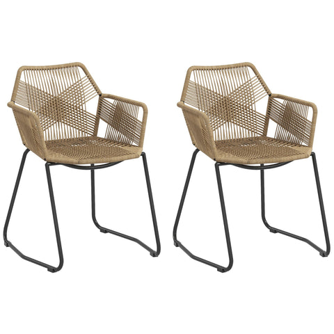 Rootz Set of 2 Dining Room Chairs - Boho Chic - Kitchen Chairs - Comfortable Seating - 56cm x 59cm x 74cm