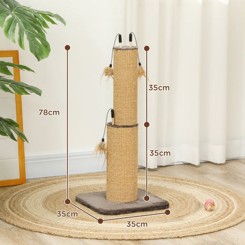 Rootz Scratching Post for Cats - Cat Tree - Climbing Pole - Promotes Healthy Muscles - 35cm x 35cm x 78cm