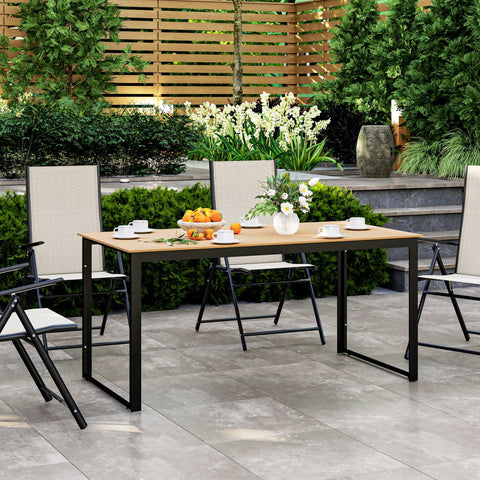 Rootz Garden Table for 6 - Buffet Table - Outdoor Dining Table - Weatherproof - 160x80x75cm