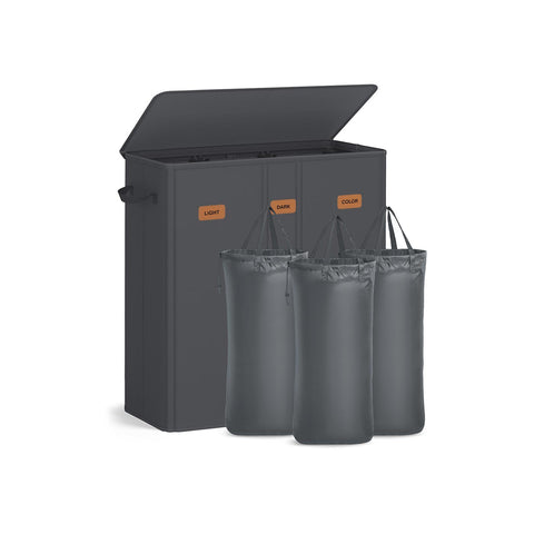 Rootz Laundry Basket - Clothes Organizer - Washing Hamper - Durable Oxford Fabric - 64cm x 33cm x 75cm