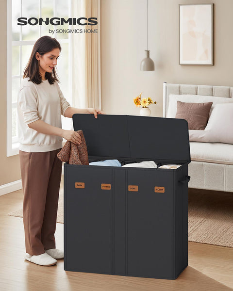 Rootz Washing Basket - Laundry Hamper - Storage Bin - Durable Oxford Fabric - 84 x 33 x 75 cm