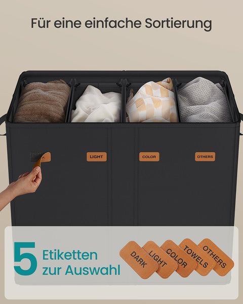 Rootz Washing Basket - Laundry Hamper - Storage Bin - Durable Oxford Fabric - 84 x 33 x 75 cm