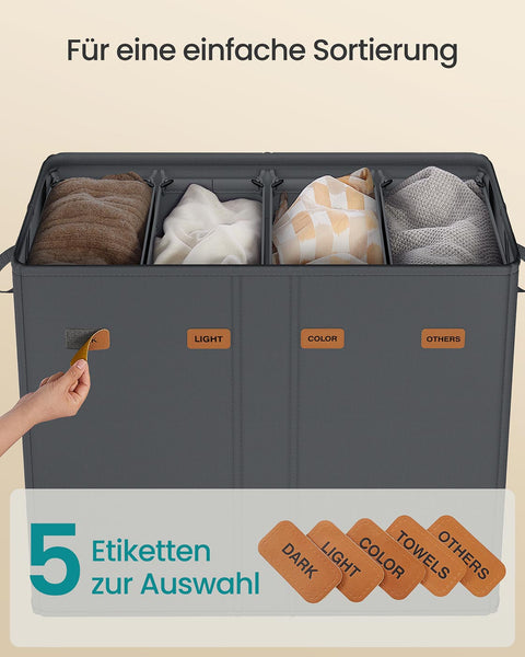 Rootz Laundry Basket - Clothes Hamper - Storage Bin - Oxford Fabric - Durable and Lightweight - 84cm x 33cm x 75cm