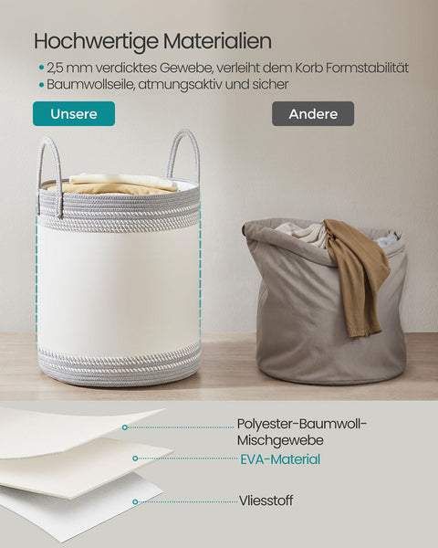 Rootz Laundry Basket 60L with Lid - Clothes Hamper - Storage Bin - Ergonomic Grip - 41 x 41 x 46 cm - Grey