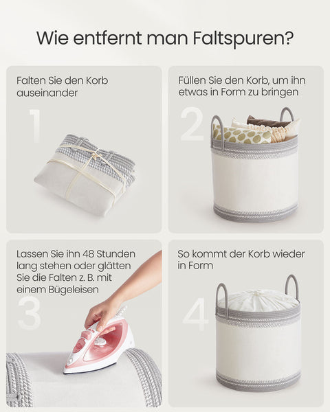 Rootz Laundry Basket - Washing Basket - Hamper with Lid & Grip - Max. Static Resilience 15kg - 50x50x46cm - Grey